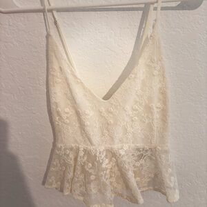 Forever 21 Ivory Floral Lace Dress